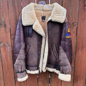 RARE Avirex B-3 Sheepskin WW2 Bomber Jacket Vintage Military Air Force Shearling
